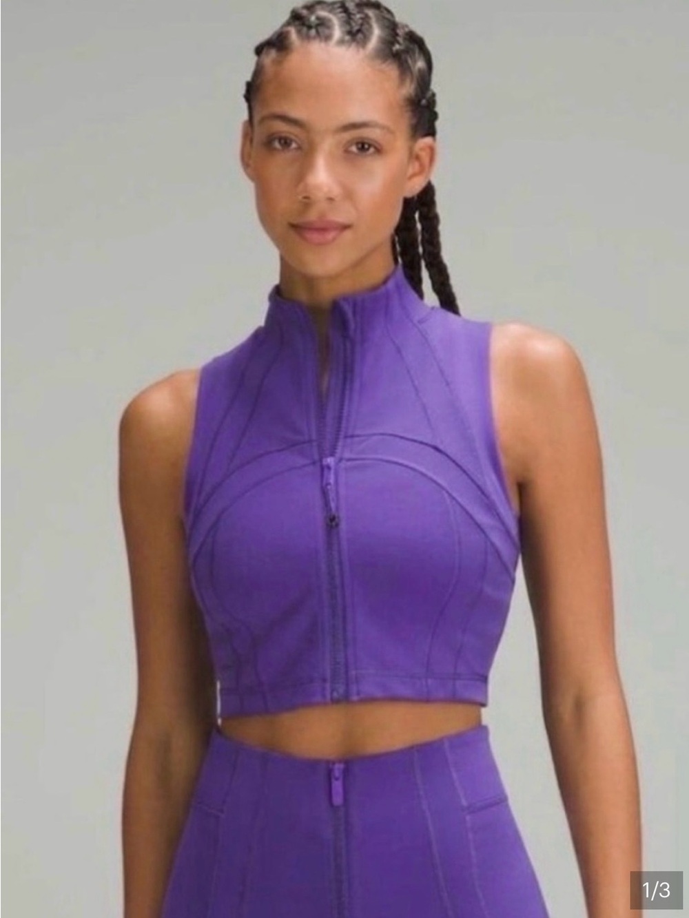 Lululemon Define Crop Full Zip Tank ~court purple~ Size 12 NWT $78 MSRP 🌟